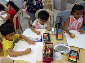 Art Workshop for Children at Pune on Saturday 13th June 2015, organised by Art India Faoundation and conducted by Chitra Vaidya