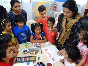 Art Workshop for Children at Pune on Saturday 13th June 2015, organised by Art India Faoundation and conducted by Chitra Vaidya