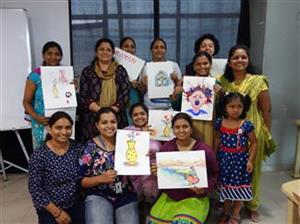 Art Workshop for Children at Pune on Saturday 13th June 2015, organised by Art India Faoundation and conducted by Chitra Vaidya