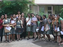 Outdoor session with students appearing for Intermediate Grade Examination 