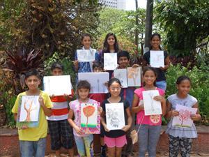 Outdoor Sketching Workshop at Mumbai organised by Art India Faoundation and conducted by Chitra Vaidya - 7th June 2015