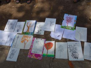 Outdoor Sketching Workshop at Mumbai organised by Art India Faoundation and conducted by Chitra Vaidya - 7th June 2015