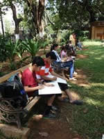 Outdoor Sketching Workshop at Mumbai organised by Art India Faoundation and conducted by Chitra Vaidya - 7th June 2015