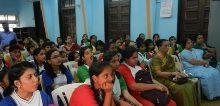 Painting demonstration by Chitra Vaidya at Madhavrao Bhagwat High School, Mumbai