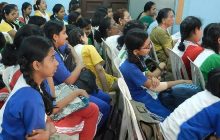 Painting demonstration by Chitra Vaidya at Madhavrao Bhagwat High School, Mumbai