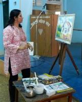 Painting demonstration by Chitra Vaidya at Madhavrao Bhagwat High School, Mumbai