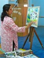 Painting demonstration by Chitra Vaidya at Madhavrao Bhagwat High School, Mumbai