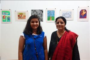 A student with Chitra Vaidya 