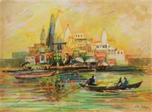 Banaras - 3, Painting by Chitra Vaidya, Watercolour on paper 11 x 15 inches