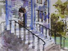 At Harvard University, Painting by Chitra Vaidya, Watercolour on Paper, 5 x 7 inches