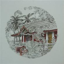 Goan House - 3, Painting by Chitra Vaidya, Acrylic on Canvas, 24 x 24 inches