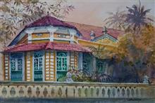 Goan House - 6, Painting by Chitra Vaidya, Watercolour on Paper, 14 x 21 inches