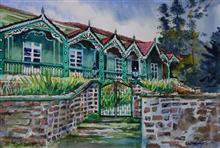 Green House, Painting by Chitra Vaidya, Watercolour on Paper, 14 x 21 inches