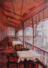 Heritage Hotel - XV, Painting by Chitra Vaidya, Watercolour & Tempera on Paper, 15 x 11 inches