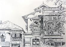 Khotachi Wadi, Mumbai - 1, Painting by Chitra Vaidya, Pen & Ink on Paper, 8 x 10.5 inches