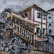 Khotachi Wadi, Painting by Chitra Vaidya, Mixed Media on Canvas, 24 x 24 inches