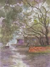 Mahabaleshwar Club - XIII, Painting by Chitra Vaidya, Watercolour & Charcoal on Paper, 14 x 10 inches