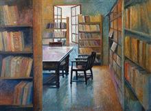 World of Books, Painting by Chitra Vaidya, Oil  on Canvas, 36 x 48 inches