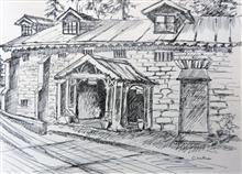 Kumaon Heritage - 6, sketch by Chitra Vaidya, Ink & Pen on Paper, 8 x 10.5 inches