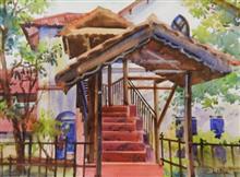 St. Peter's School, Panchgani - II, Painting by Chitra Vaidya, Watercolour on Paper, 10 x 14 inches