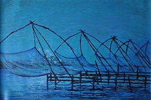 Chinese Fishing nets, Painting by Chitra Vaidya