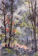 Forest Walk - 1, Painting by Chitra Vaidya, Watercolour on Paper, 21 x 14 inches