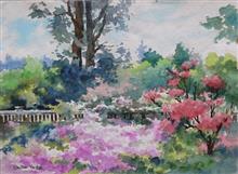 Garden View - 2, Painting by Chitra Vaidya, Watercolour on paper 14 x 10 inches