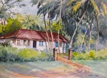 Village - 13, Painting by Chitra Vaidya, Watercolour on paper, 14 x 21 inches
