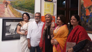 With some of the participating artists at inauguration of Colours of Life
