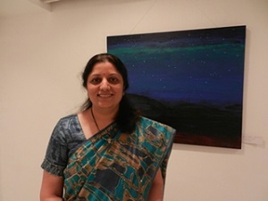 Chitra Vaidya with her favourite painting