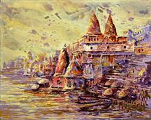 Banaras Ghat, Print by Chitra Vaidya 