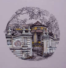 Yellow House, Print by Chitra Vaidya 