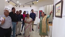 Chitra Vaidya takes the guests on a tour of her solo show Beautiful Spaces