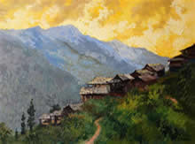 Mountains, paintings by Chitra Vaidya